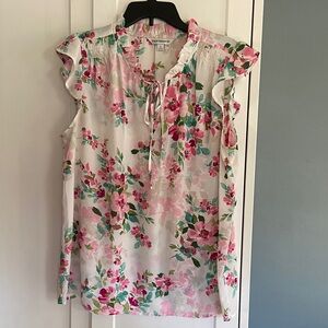 Counterparts Pink and Green Floral Blouse